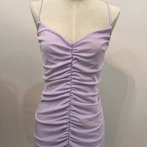 Lilac Lace-up Mini Dress